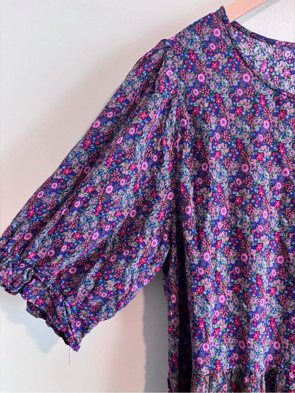 NATURAL LIFE Floral Puff-Sleeve Mini Dress - Picture 2 of 4